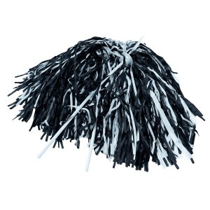 pom poms navy white on stick